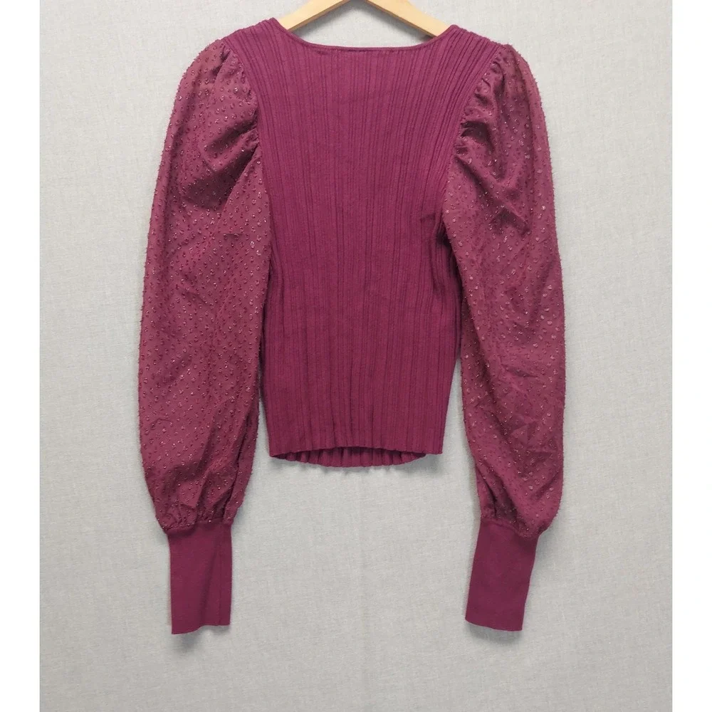 Anthropologie burgandy ribbed